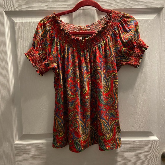Lauren Ralph Lauren Tops - Lauren Ralph Lauren Red Paisley Blouse
